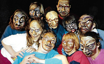 Friseur Kunst Gras commedia dell arte masks Großhirn Anonym Zylinder